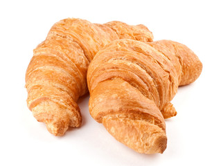 Croissants on white background