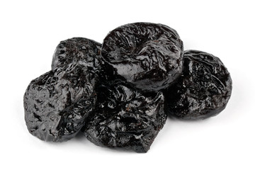 Prunes on white background