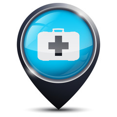 Obraz premium Symbole glossy vectoriel poste de secours