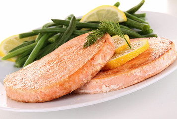 grilled salmon and bean