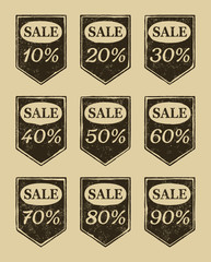 Obraz premium Vintage sale icons set