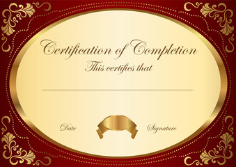 Certificate of completion template. Vector