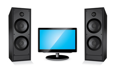 Monitor and two columns