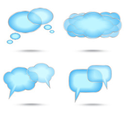 Set of abstract glossy speech bubble