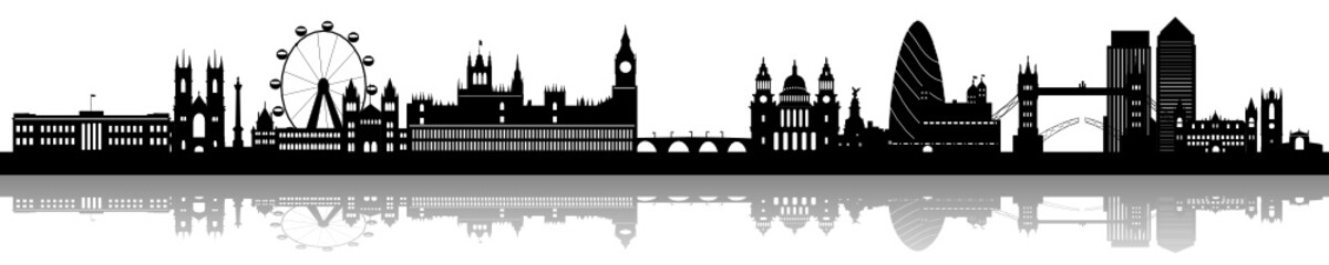 Obraz premium London Skyline mit Schatten