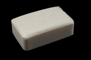 White Soap on the black background