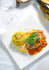 fish steak with rice