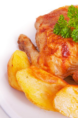 Brathänchen mit Bratkartoffel