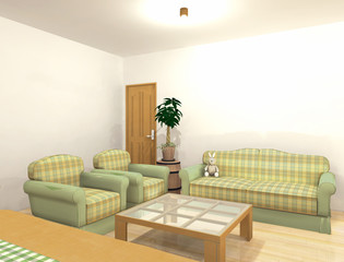 ファミリールームのパース