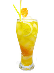 fruit cold juice drink with lemon