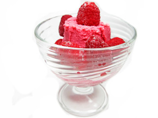 pink fruit ice-cream with strawberry