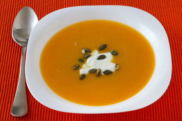 pumpkin soup with sour cream