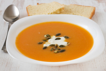 pumpkin soup with sour cream