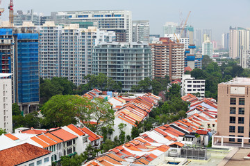 Fototapeta na wymiar mieszkalnych w centrum miasta w Singapurze