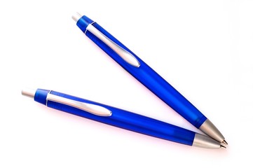 Two blue pens