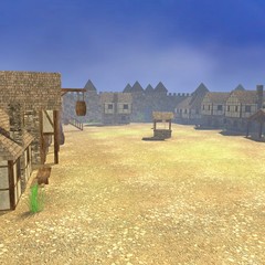 3d render of medieval town