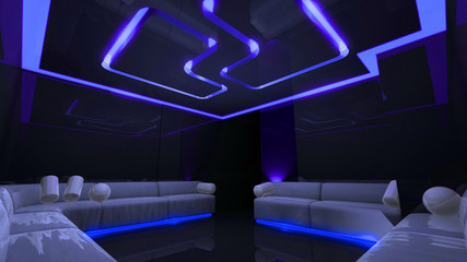 deep blue electronic luxury room