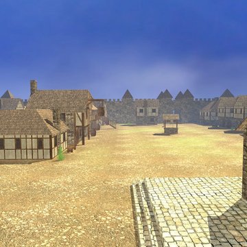 3d render of medieval town