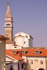 Fototapeta na wymiar The saint George church in Piran in Slovenia
