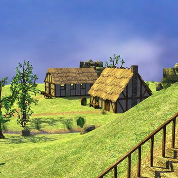 3d render of medieval town