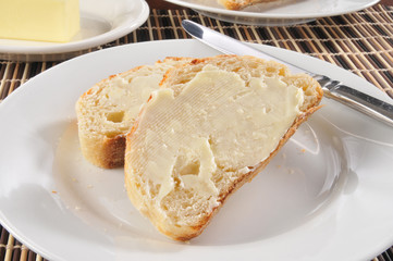 Buttered bread