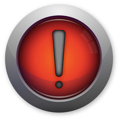 Exclamation mark on red button