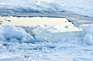 Winter ice hole