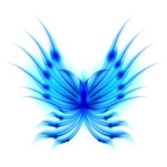 Flying butterfly with fiery wings