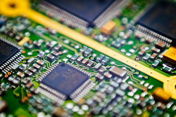 circuit board macro background