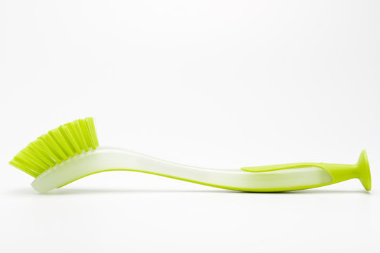 green cleaning brush
