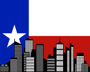 City und Fahne von Texas
