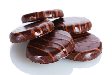 Сhocolate cookies isolated on white