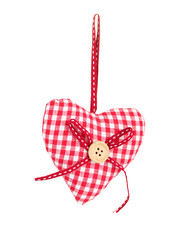 decorative fabric heart isolated on white