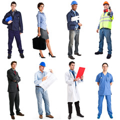Obraz premium Full length portraits of workers