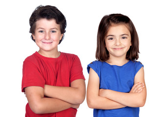 Two children with crossed arms