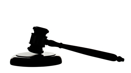 Wooden gavel isolated on white