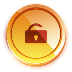 Glossy bright unlock button