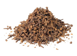 Pile of Cloves Isolated on White Background