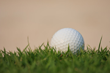 Golf ball  and sand bunker