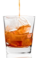 The glass for alcohol is isolated on a white background