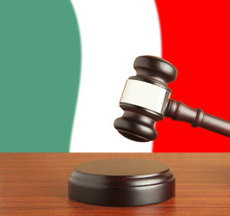 Gavel  and Flag of Italy