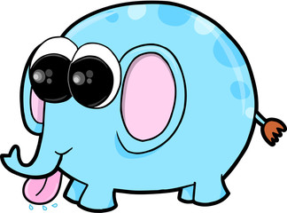 Super Cute Elephant Animal Safari Vector Illustration Art