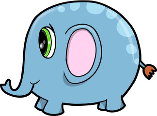 Cute Elephant Animal Safari Vector Illustration Art