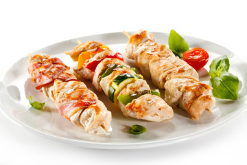 Grilled meat and vegetables