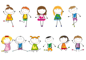 Fototapeta premium Happy kids playing