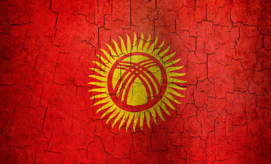 Fototapeta premium Grunge Kyrgyzstan flag