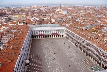 View at the san marco square in Venice in Italy