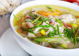 Bowl of Chicken vegetable Soup