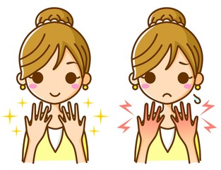 手荒れ　イラスト