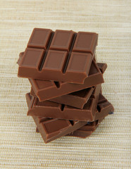 Stack of milk's chocolate pieces